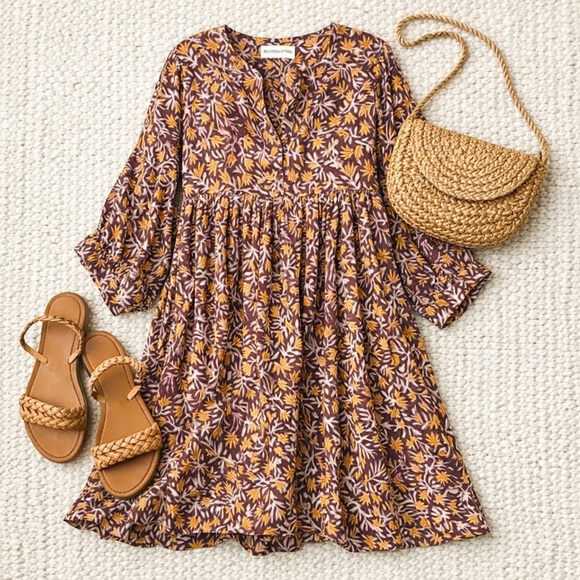 Daughters of India Dresses & Skirts - Daughters of India Kyra Dress Sumac Size 2XL Floral Cotton Boho